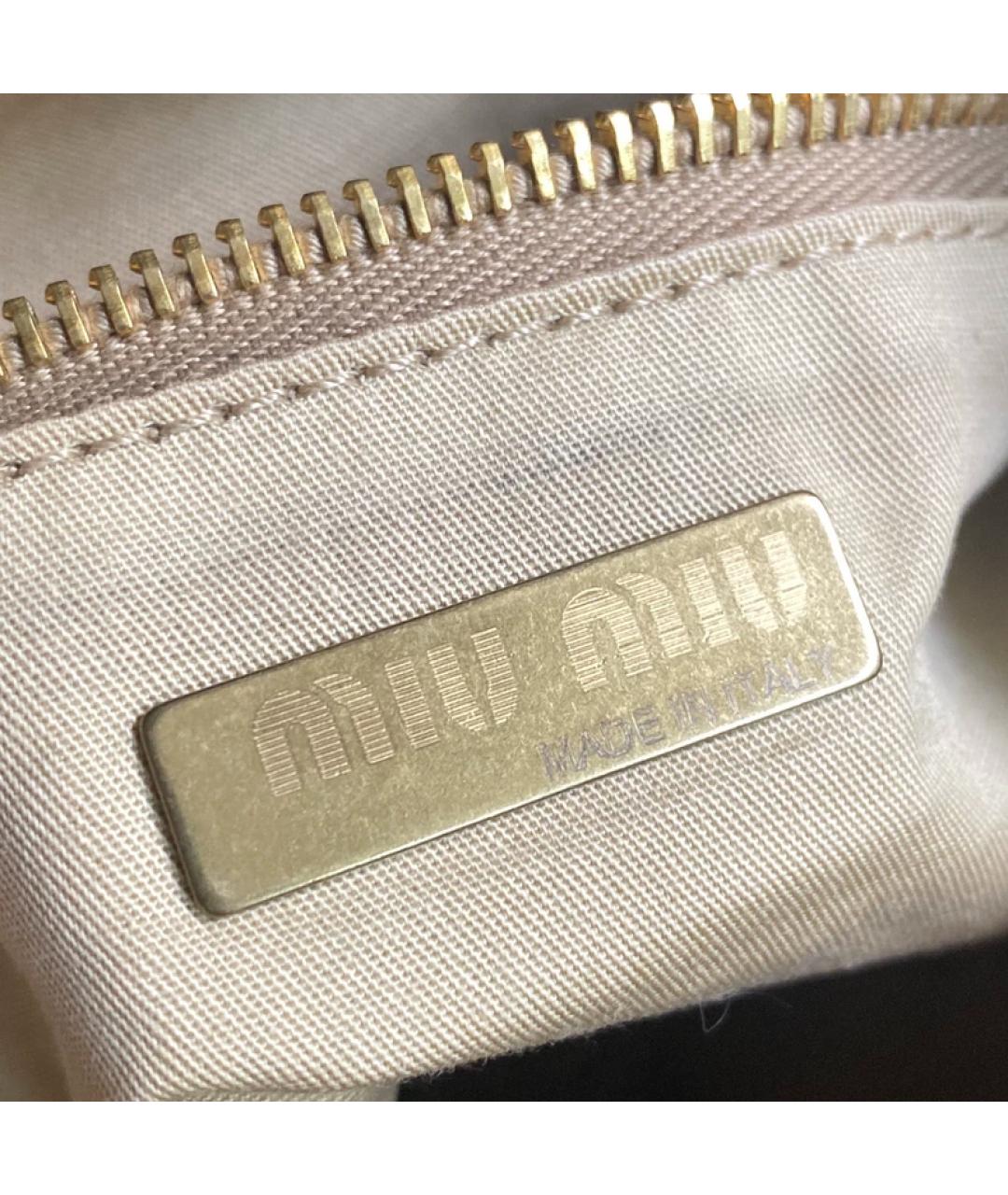 MIU MIU Розовая кожаная сумка с короткими ручками, фото 6