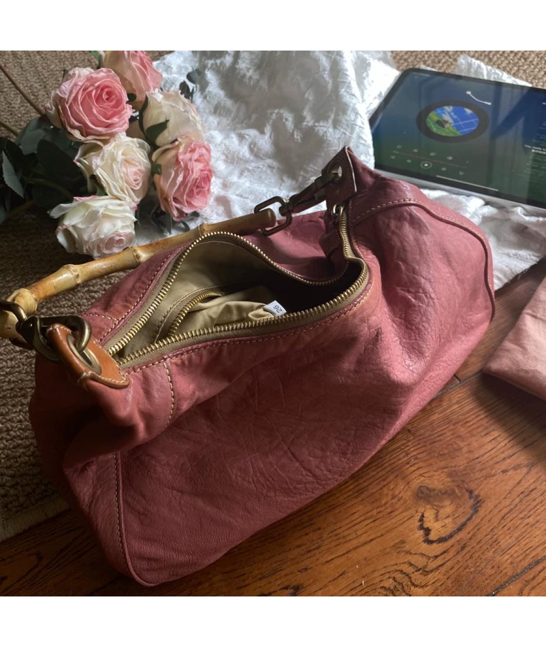 MIU MIU Розовая кожаная сумка с короткими ручками, фото 2