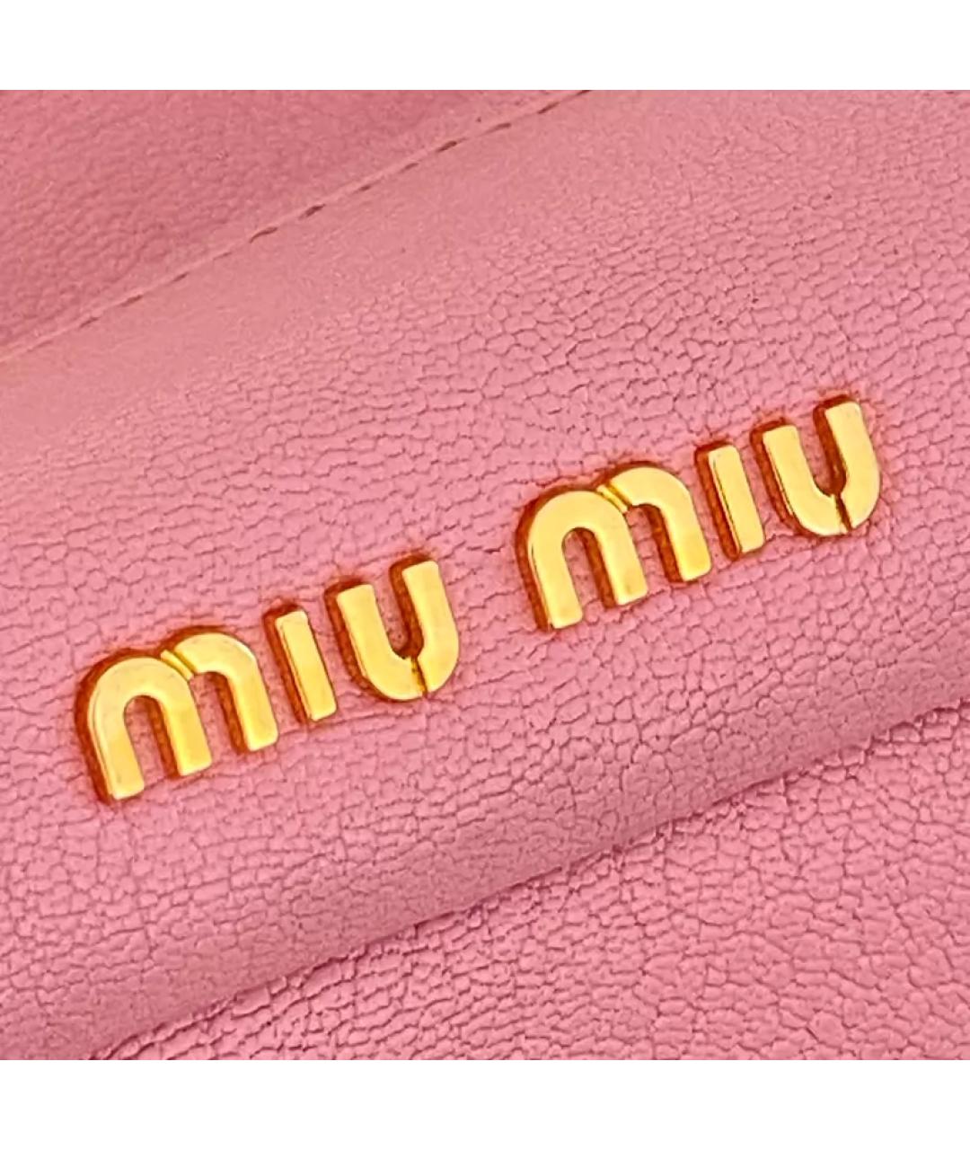 MIU MIU Розовая кожаная сумка через плечо, фото 5