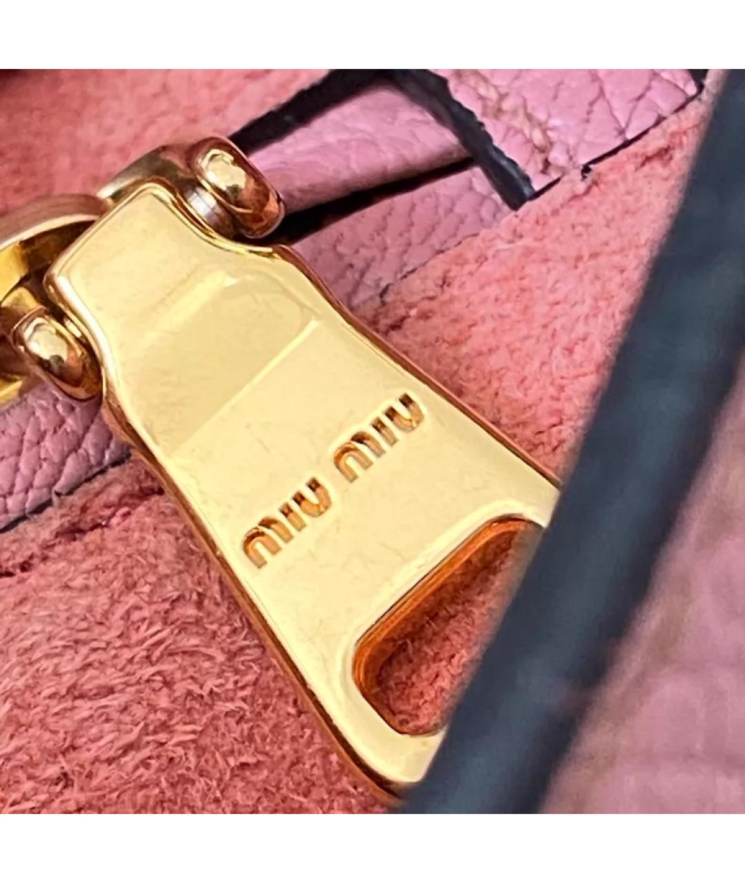 MIU MIU Розовая кожаная сумка через плечо, фото 4