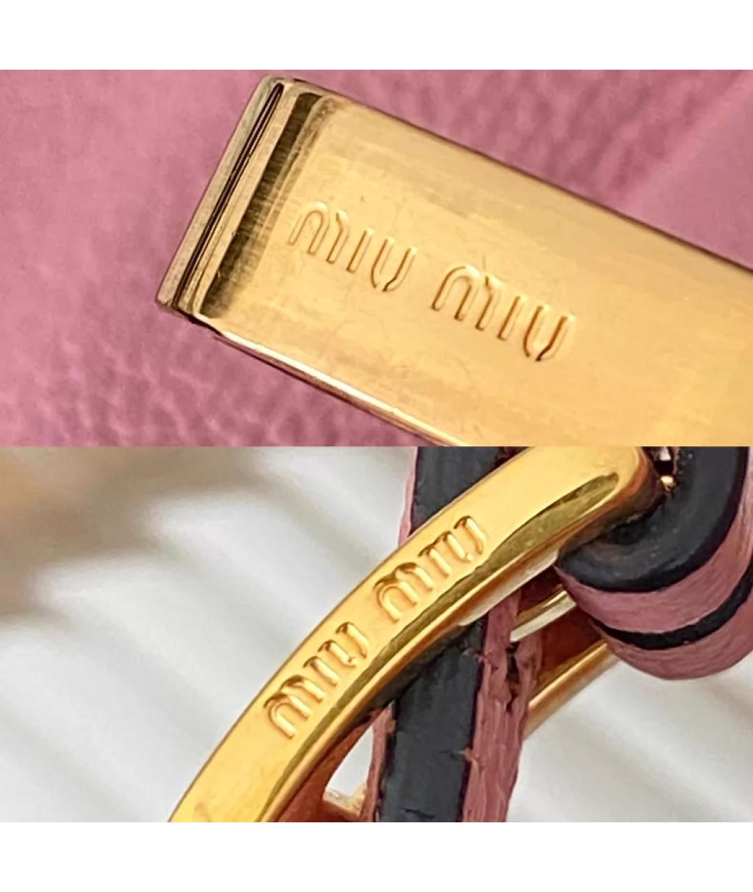 MIU MIU Розовая кожаная сумка через плечо, фото 3