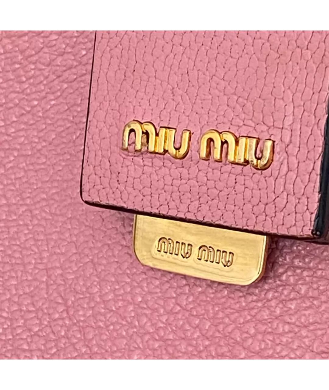 MIU MIU Розовая кожаная сумка через плечо, фото 8