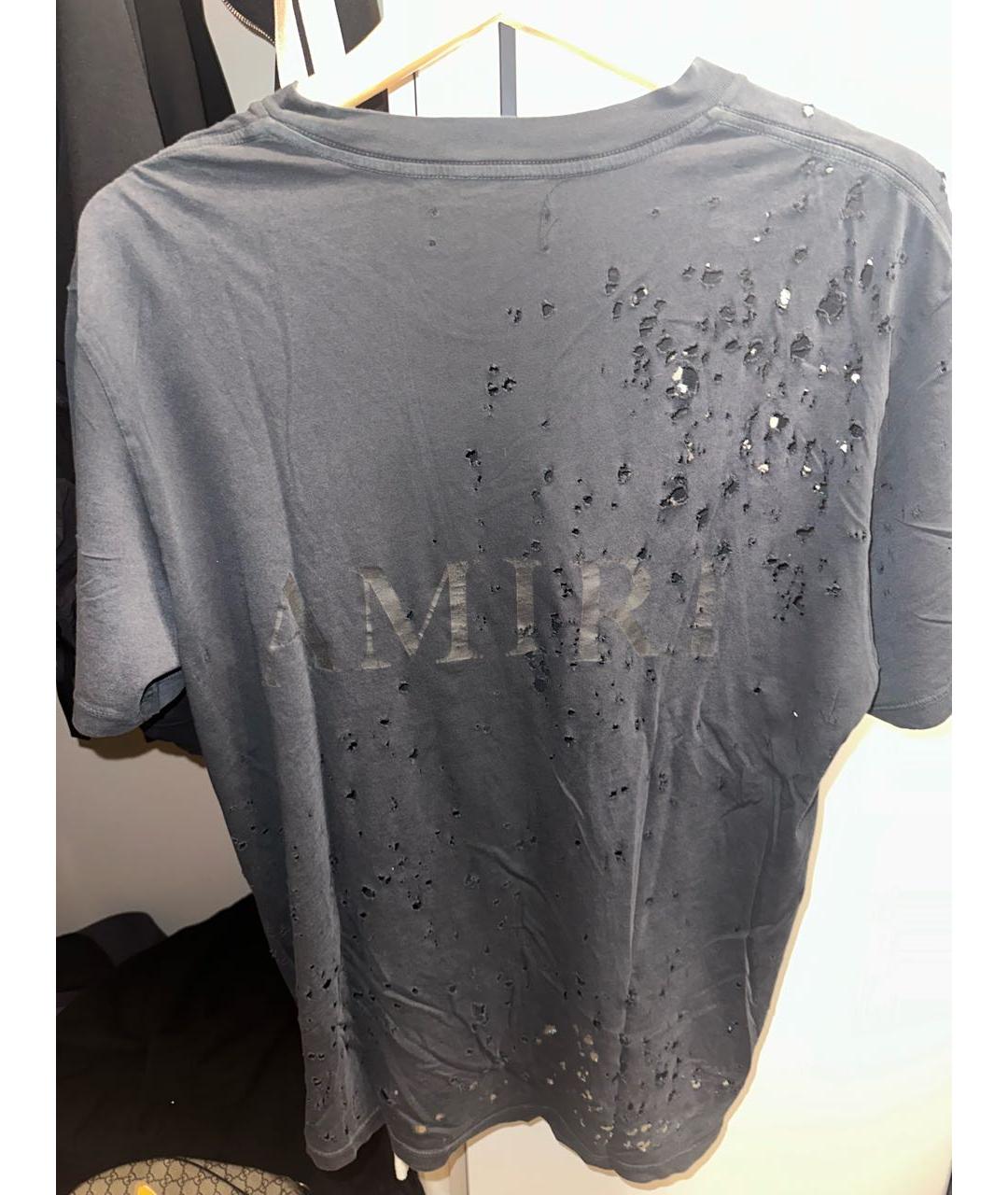 AMIRI Черная хлопковая футболка, фото 2