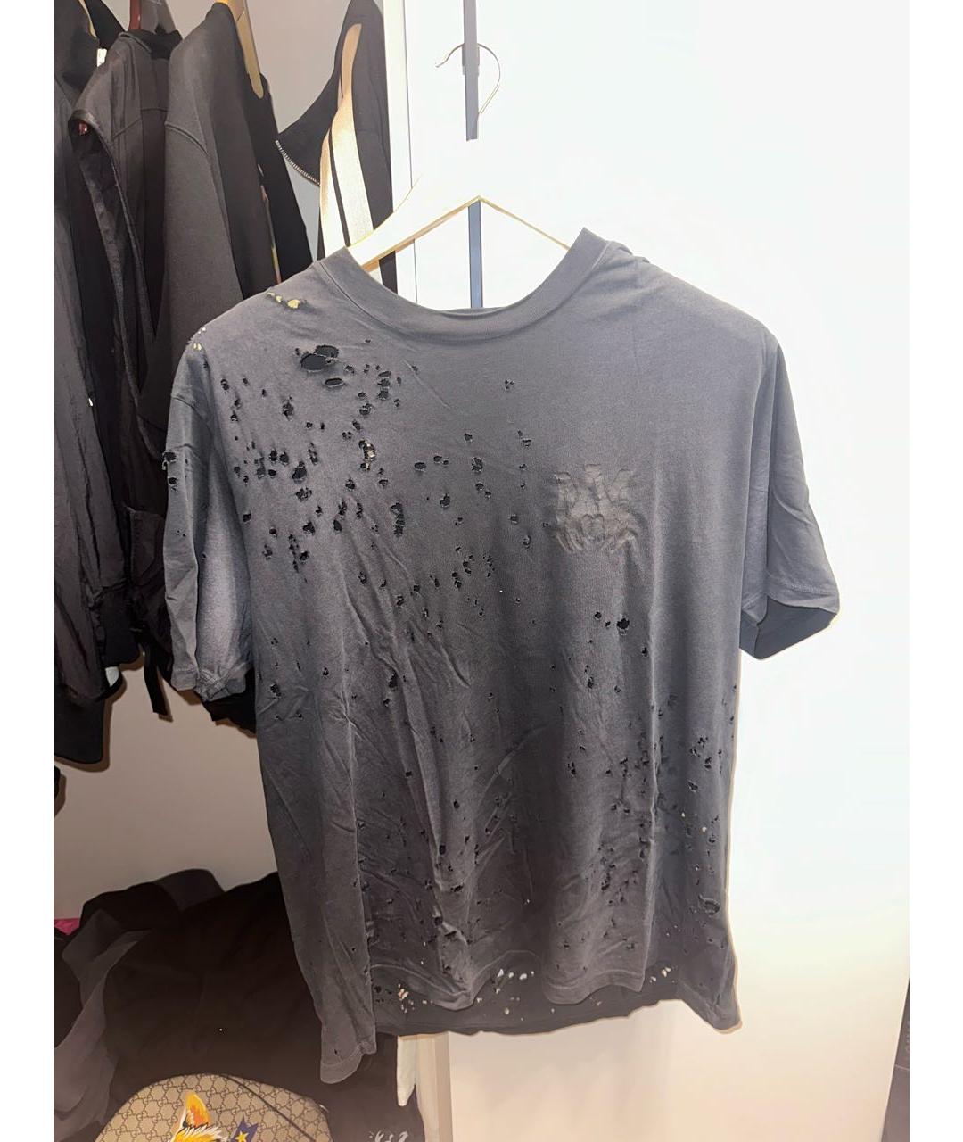 AMIRI Черная хлопковая футболка, фото 5