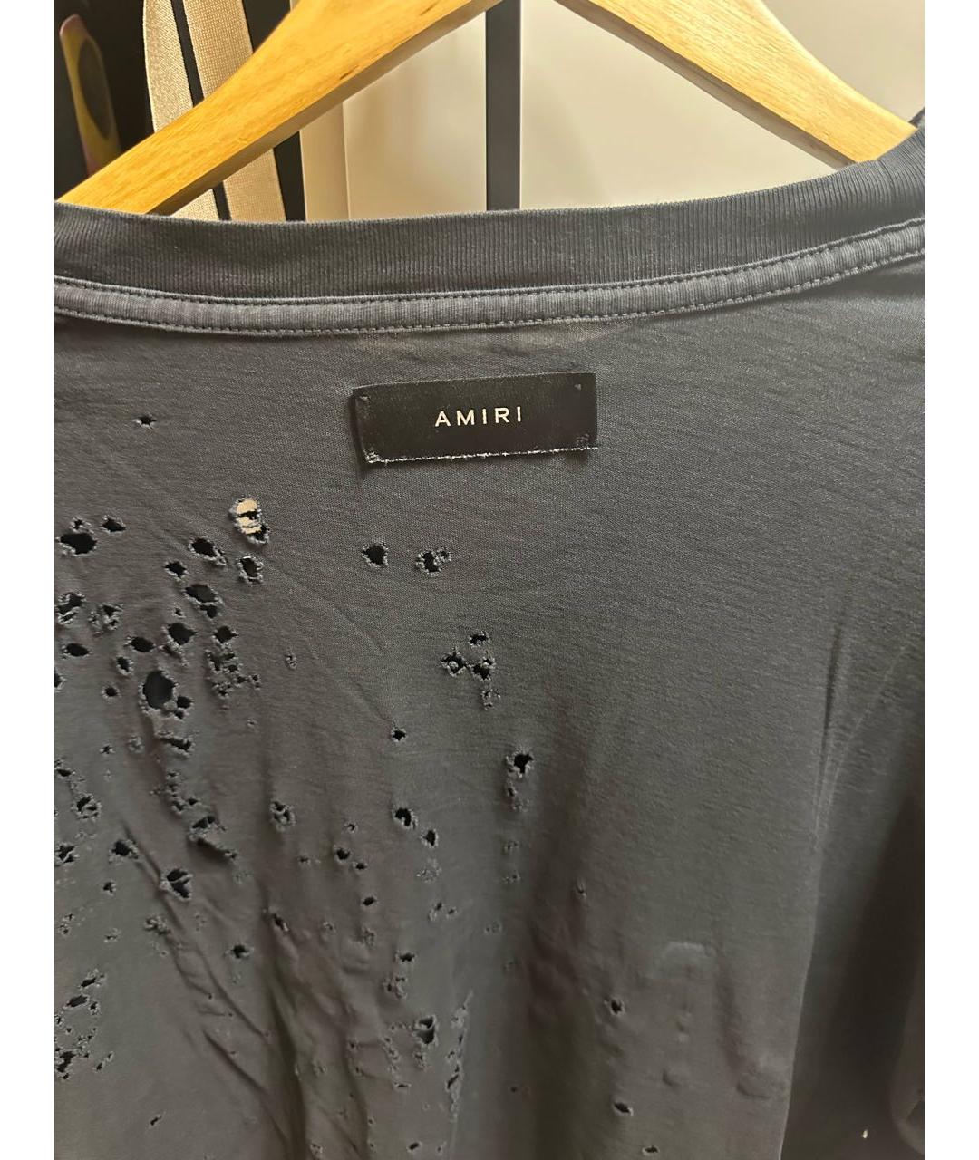 AMIRI Черная хлопковая футболка, фото 3