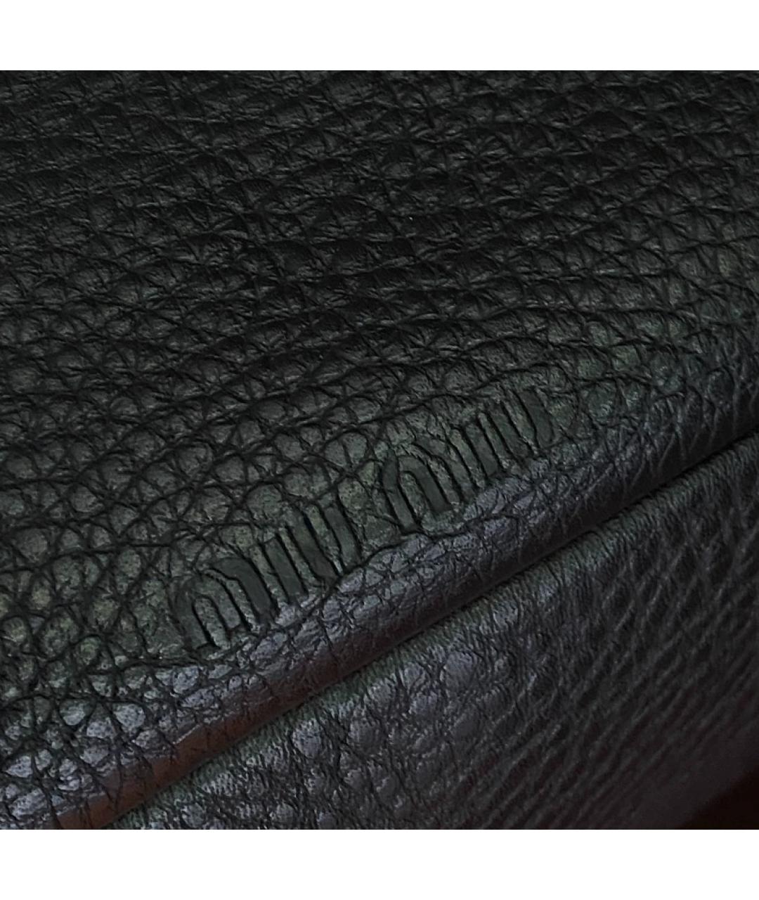 MIU MIU Черная кожаная сумка с короткими ручками, фото 3