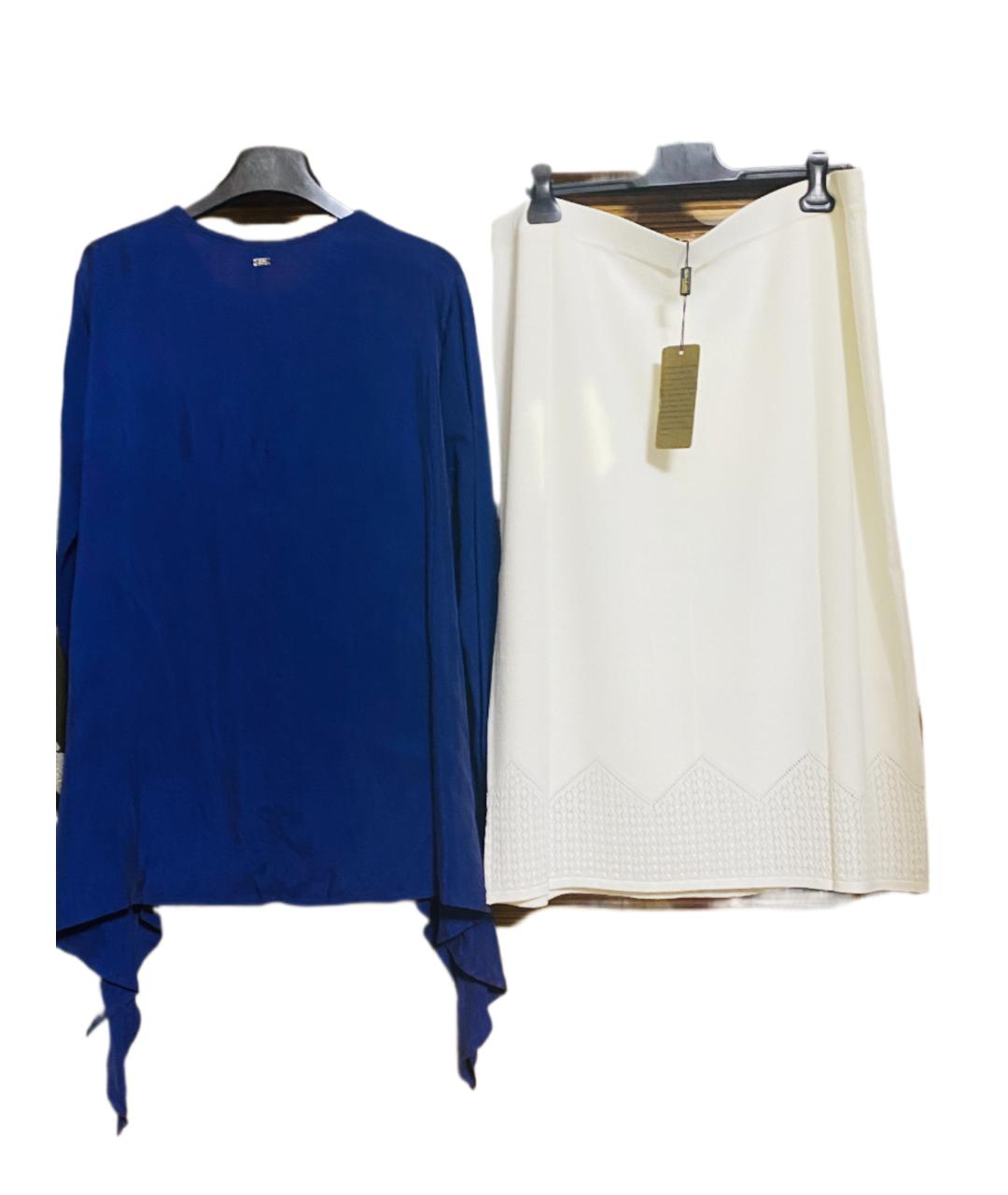 ESCADA Синий шерстяной костюм с юбками, фото 2