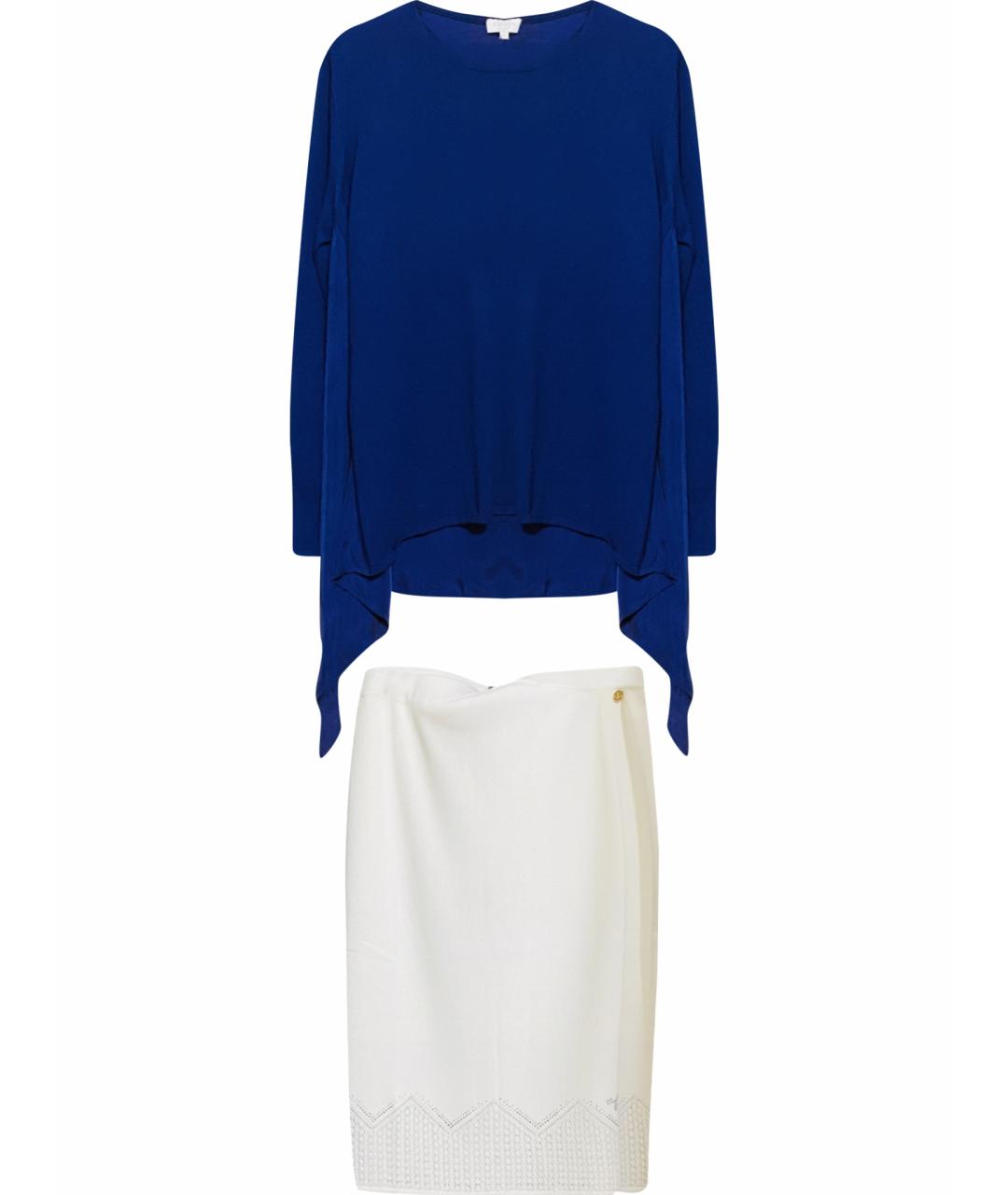 ESCADA Синий шерстяной костюм с юбками, фото 1