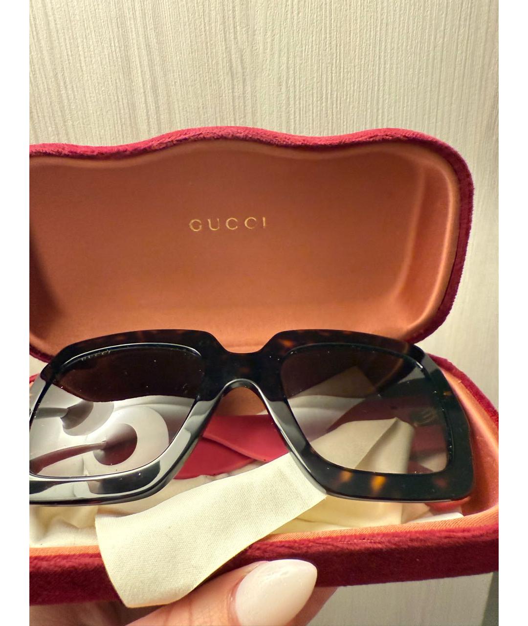 GUCCI Черные пластиковые солнцезащитные очки, фото 5