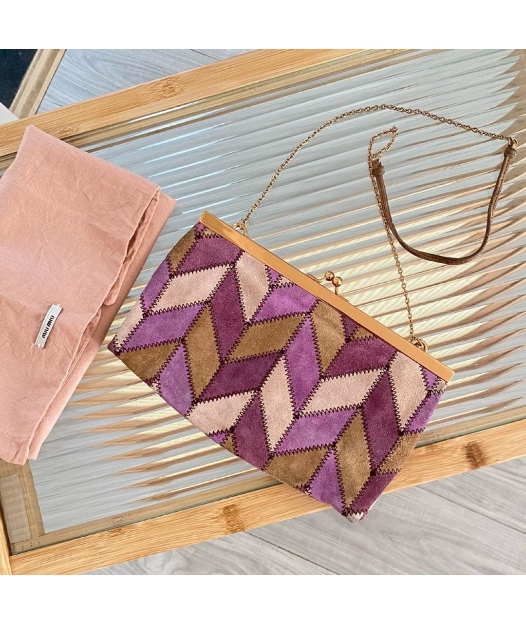 MIU MIU Мульти замшевая сумка с короткими ручками, фото 5