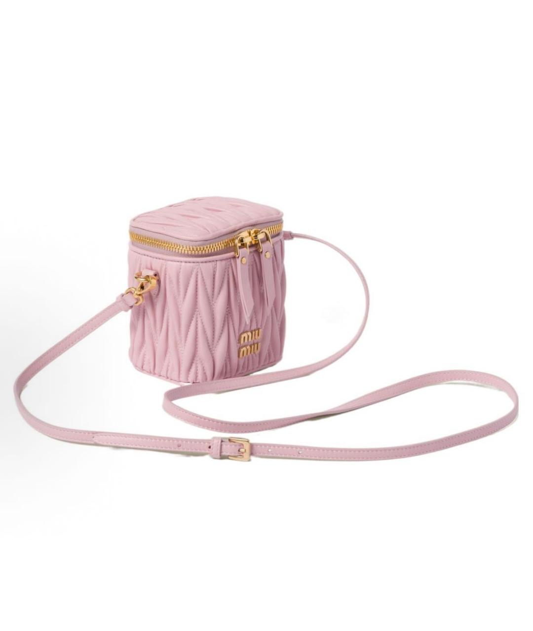 MIU MIU Розовая кожаная сумка через плечо, фото 2