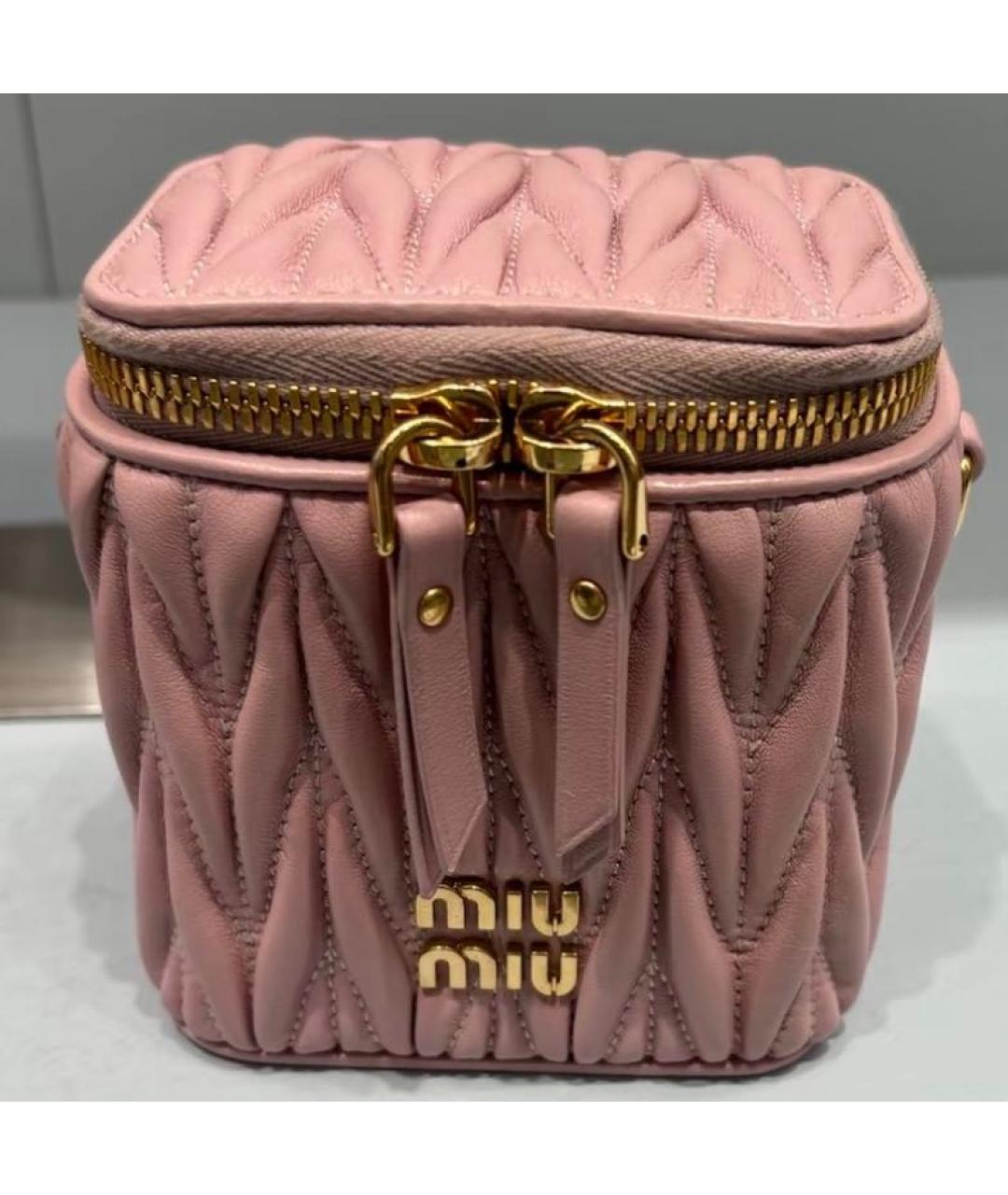 MIU MIU Розовая кожаная сумка через плечо, фото 6