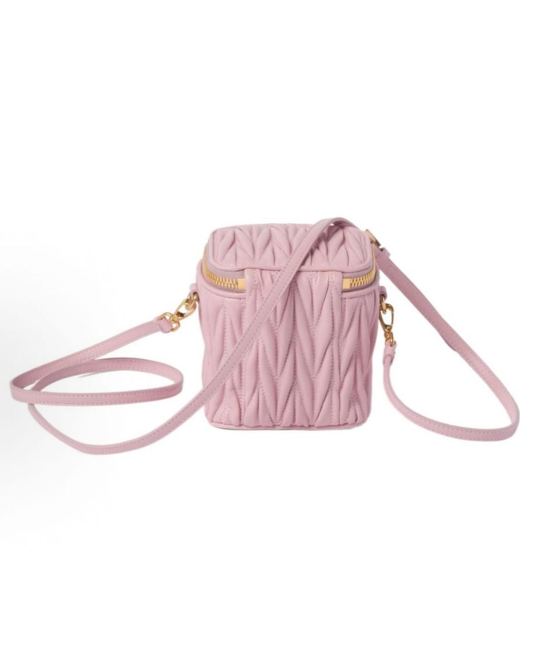 MIU MIU Розовая кожаная сумка через плечо, фото 3
