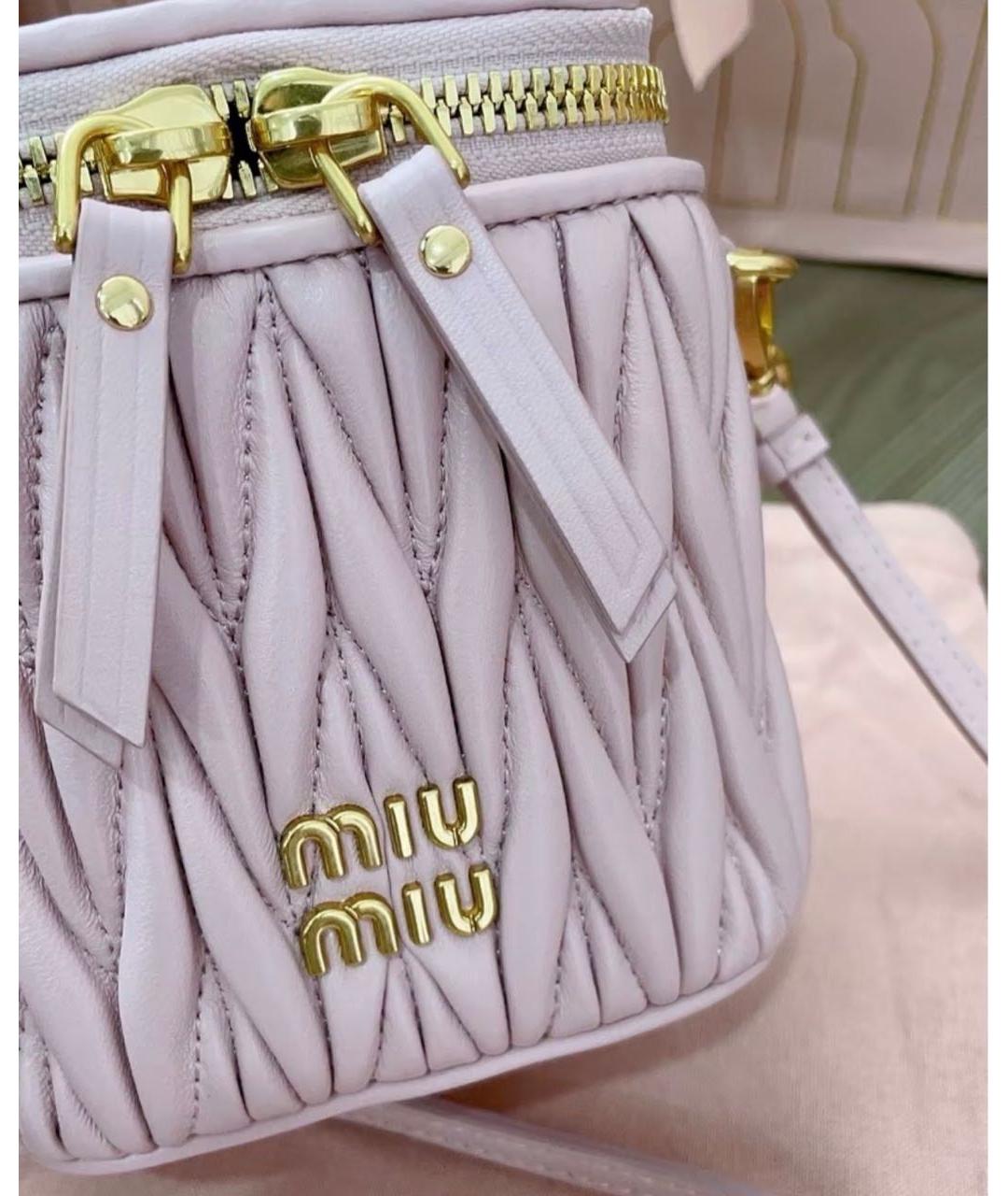 MIU MIU Розовая кожаная сумка через плечо, фото 7