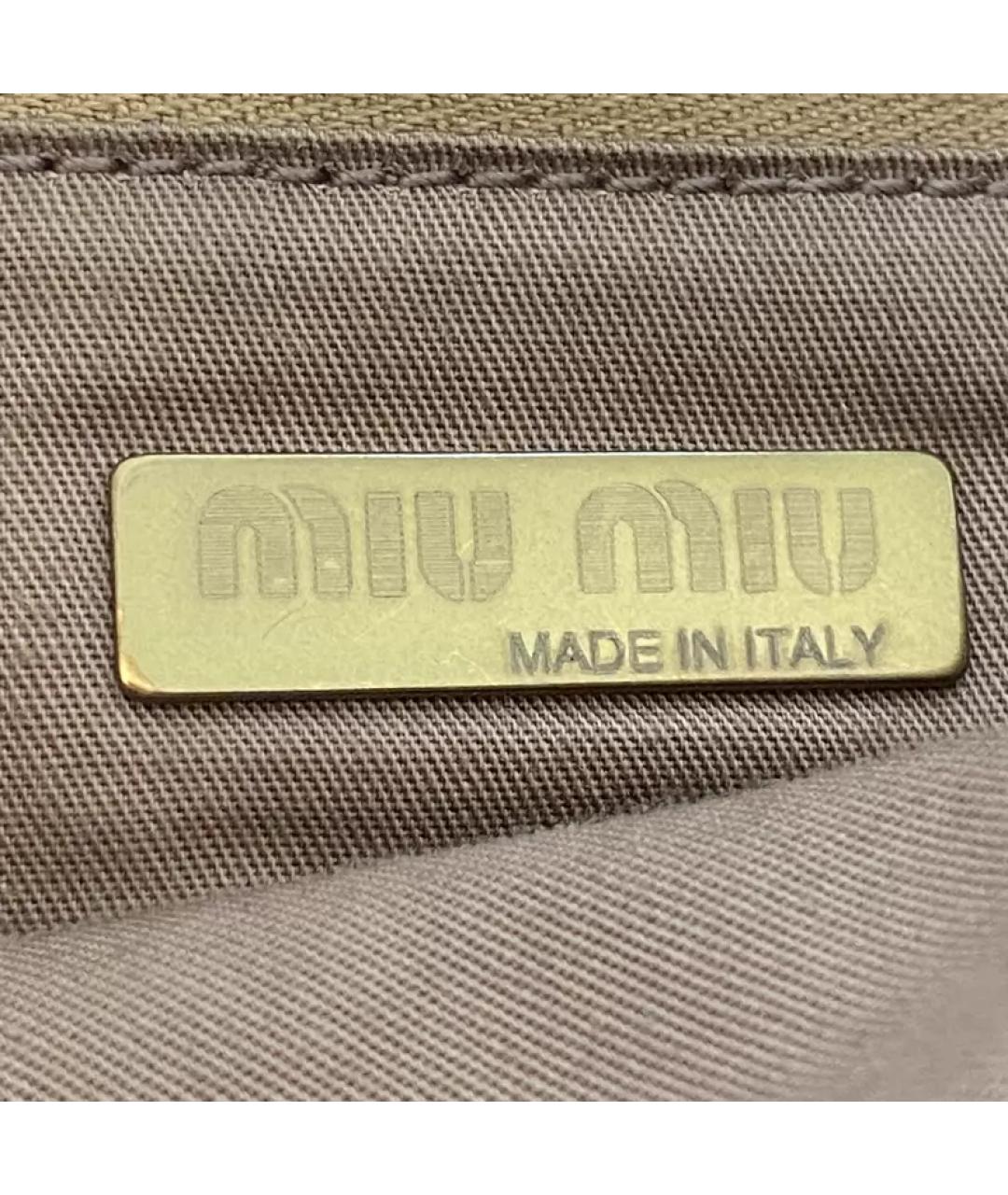 MIU MIU Коричневая замшевая сумка с короткими ручками, фото 6