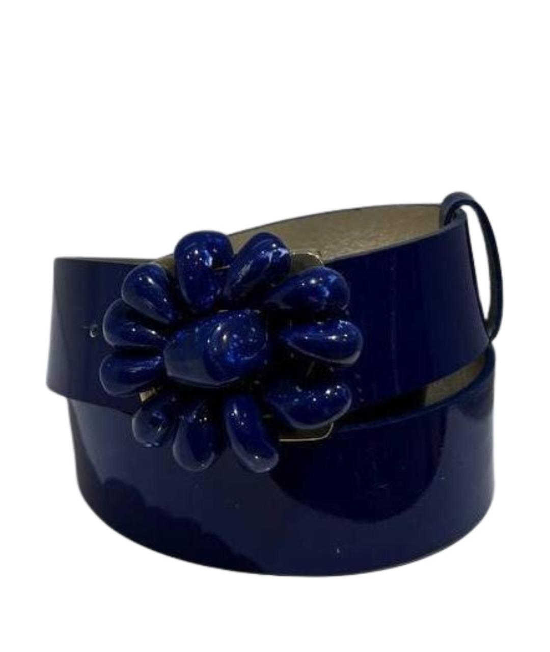 VERSACE Синий кожаный ремень, фото 1