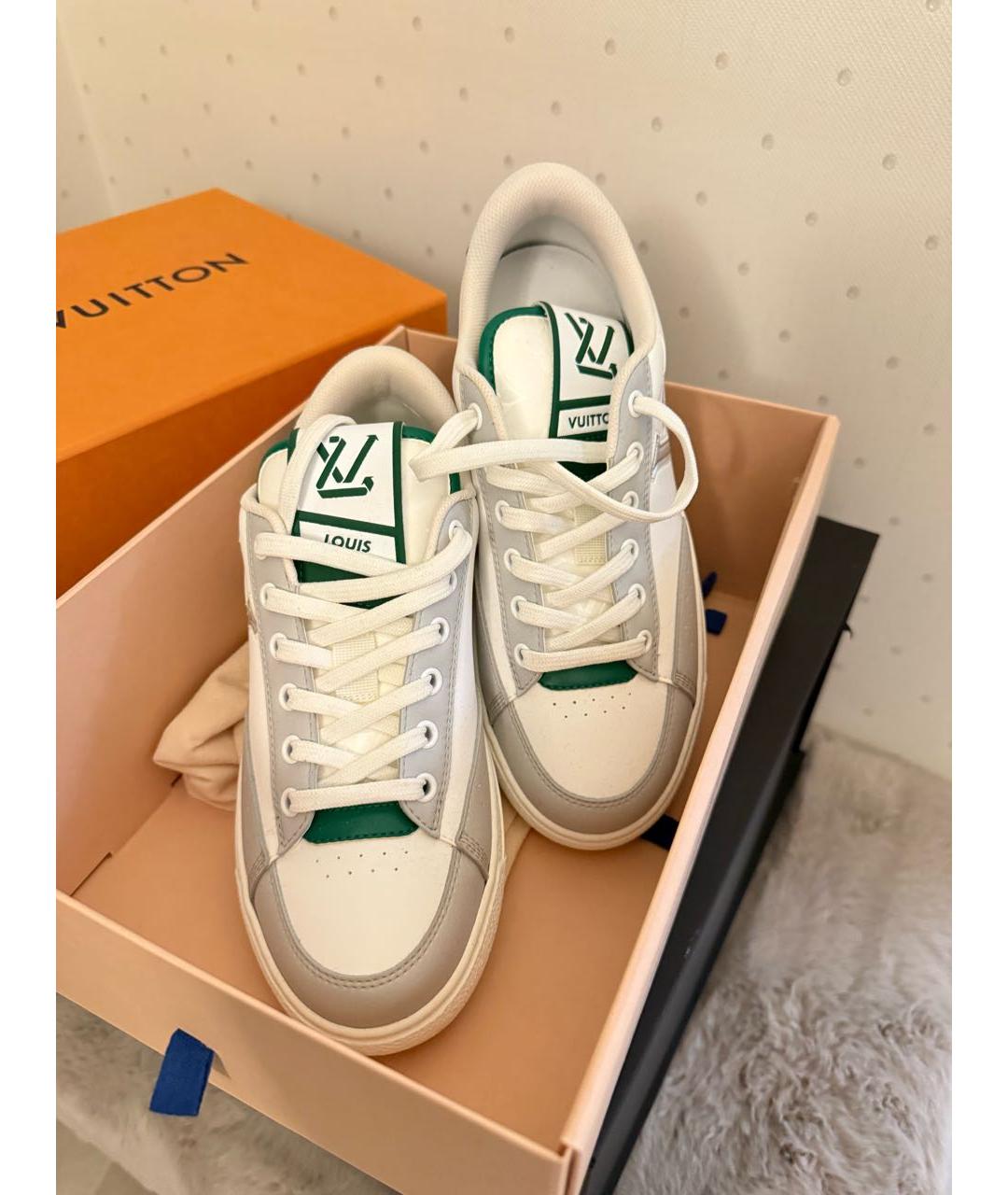 LOUIS VUITTON Белые кожаные кеды, фото 3