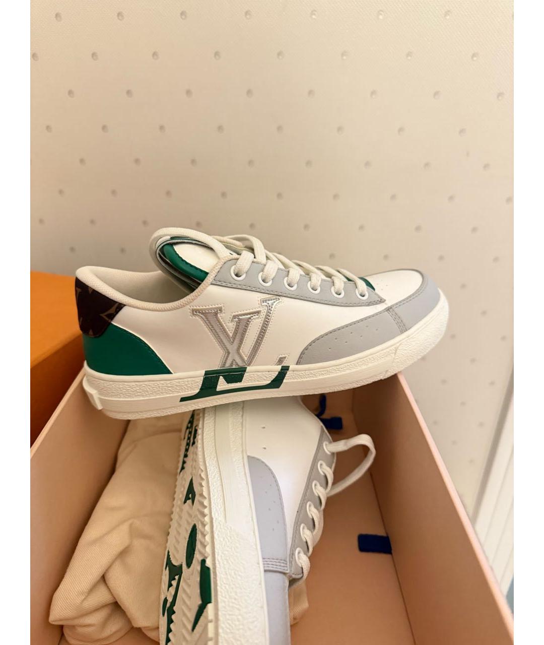 LOUIS VUITTON Белые кожаные кеды, фото 4