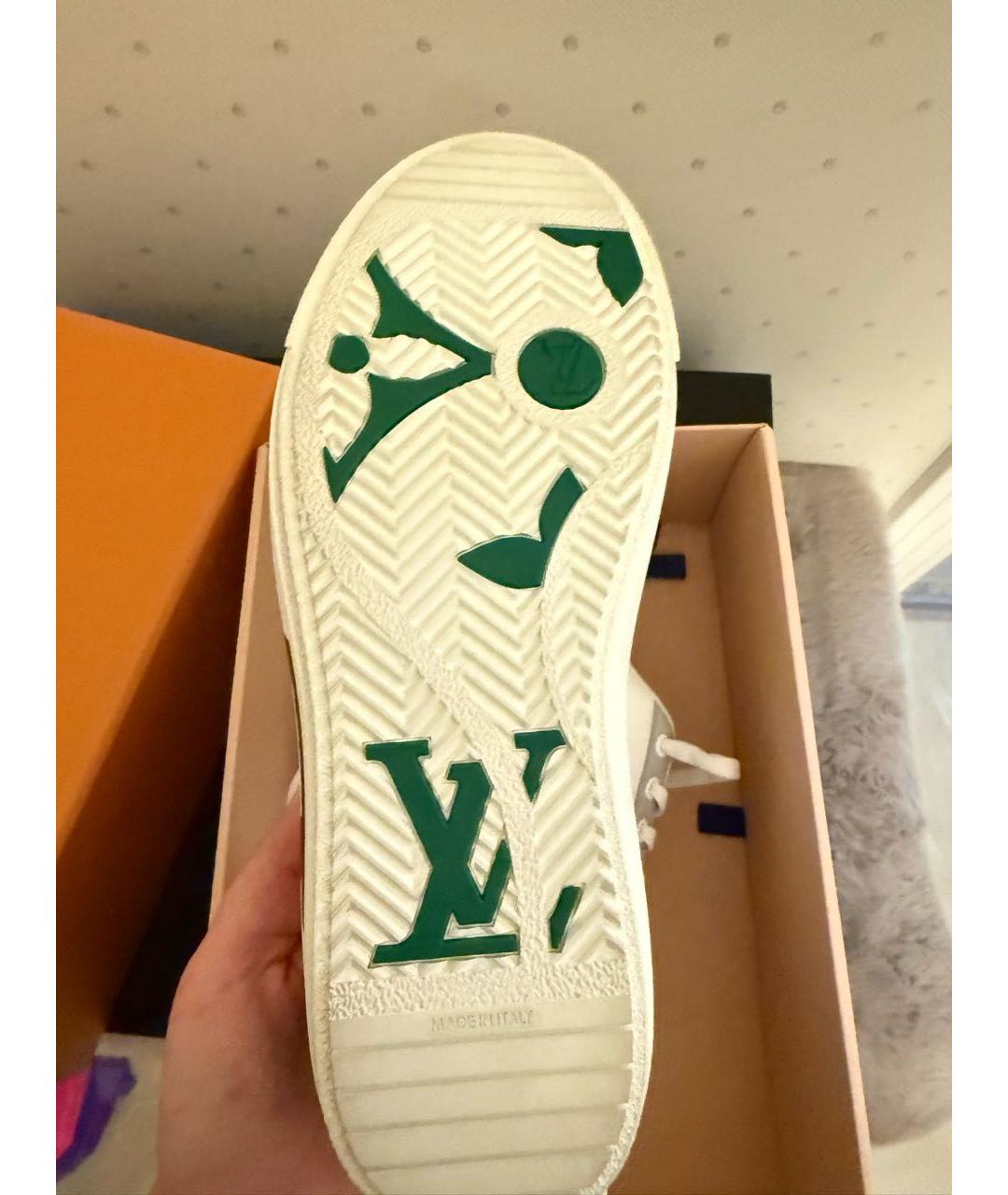 LOUIS VUITTON Белые кожаные кеды, фото 5