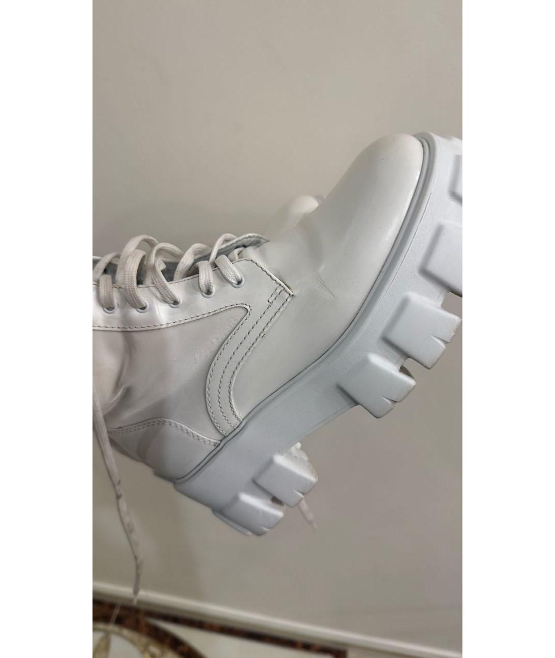 PRADA Белые кожаные ботинки, фото 7