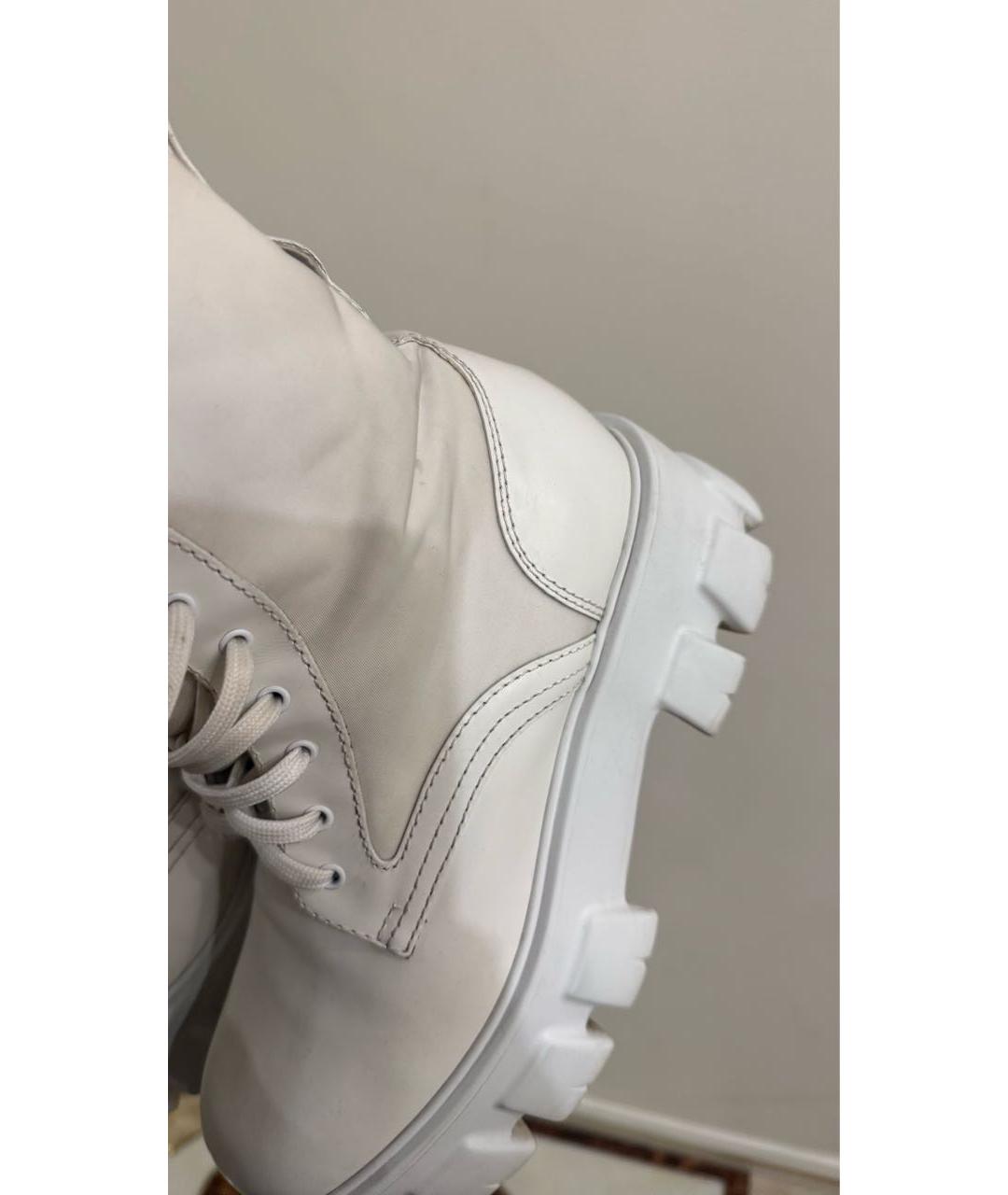 PRADA Белые кожаные ботинки, фото 8