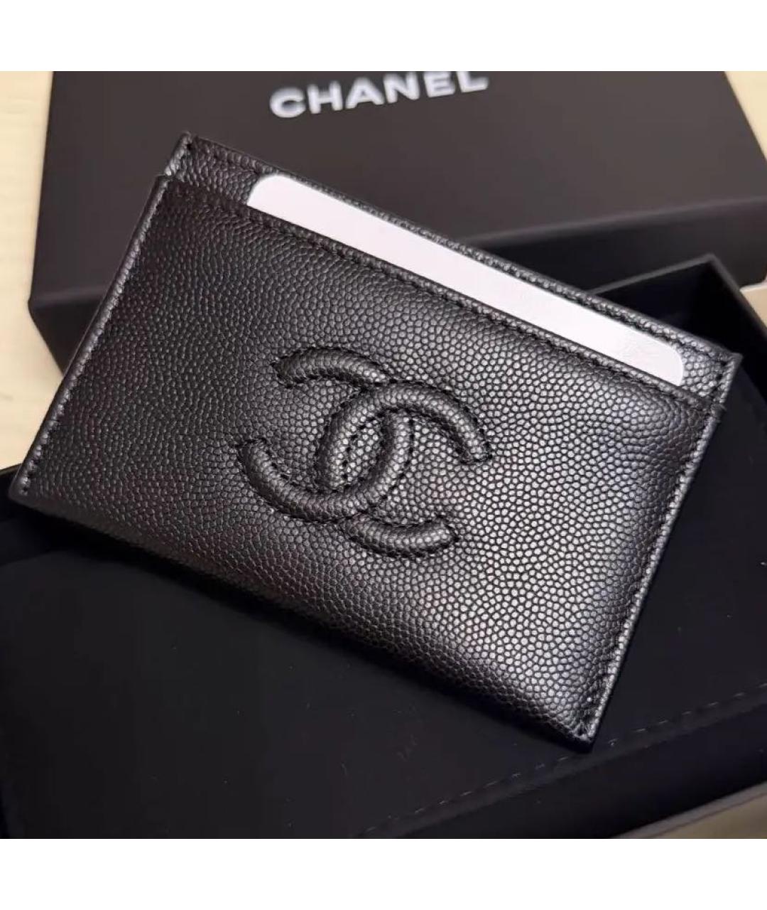 CHANEL Черный кожаный кардхолдер, фото 3
