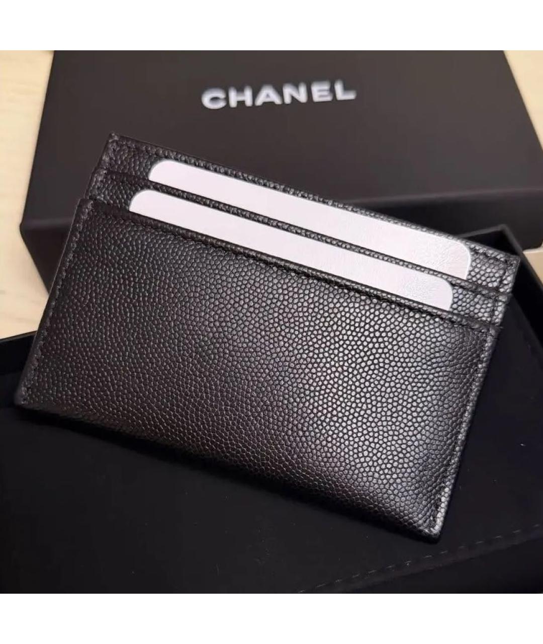 CHANEL Черный кожаный кардхолдер, фото 2