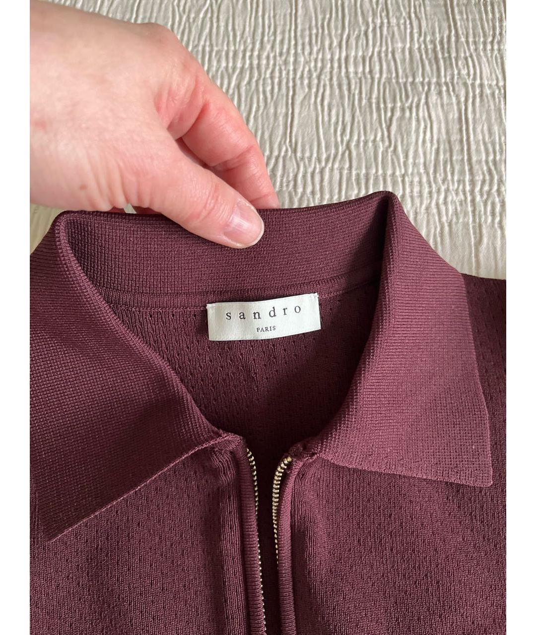 SANDRO Бордовая вискозная футболка, фото 3