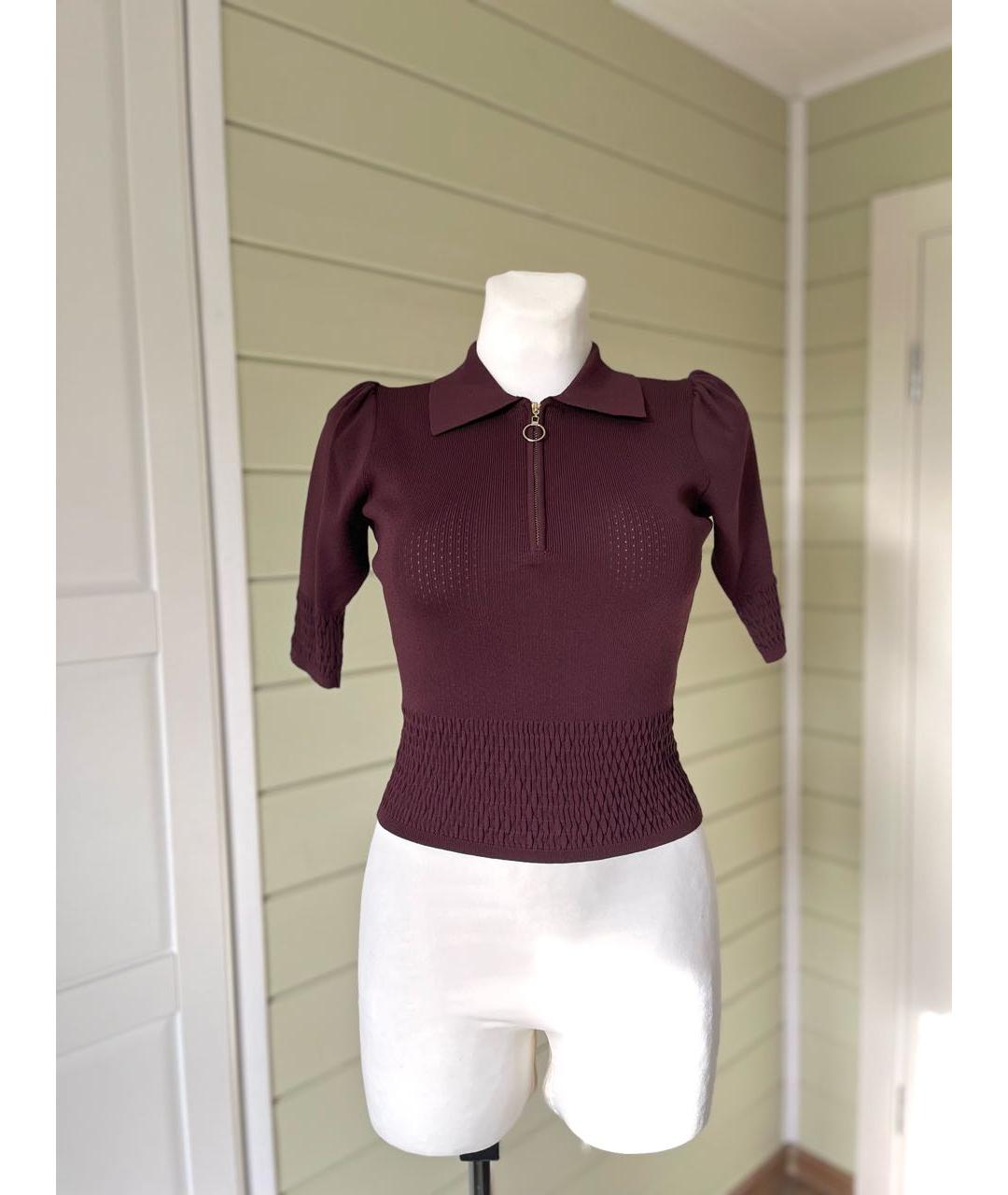 SANDRO Бордовая вискозная футболка, фото 9