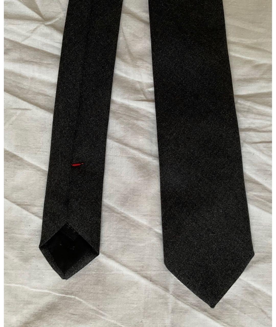 JIL SANDER Серый тканевый галстук, фото 4