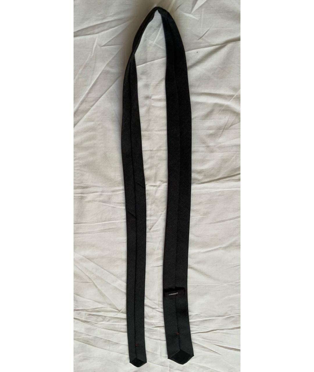 JIL SANDER Серый тканевый галстук, фото 6