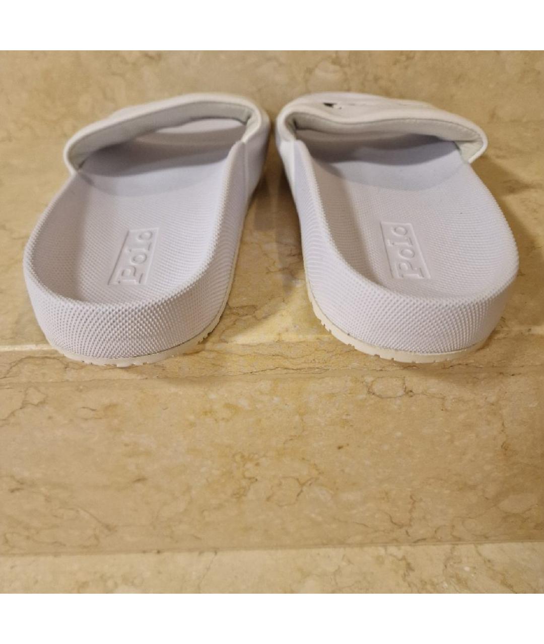 POLO RALPH LAUREN Белые резиновые шлепанцы, фото 4