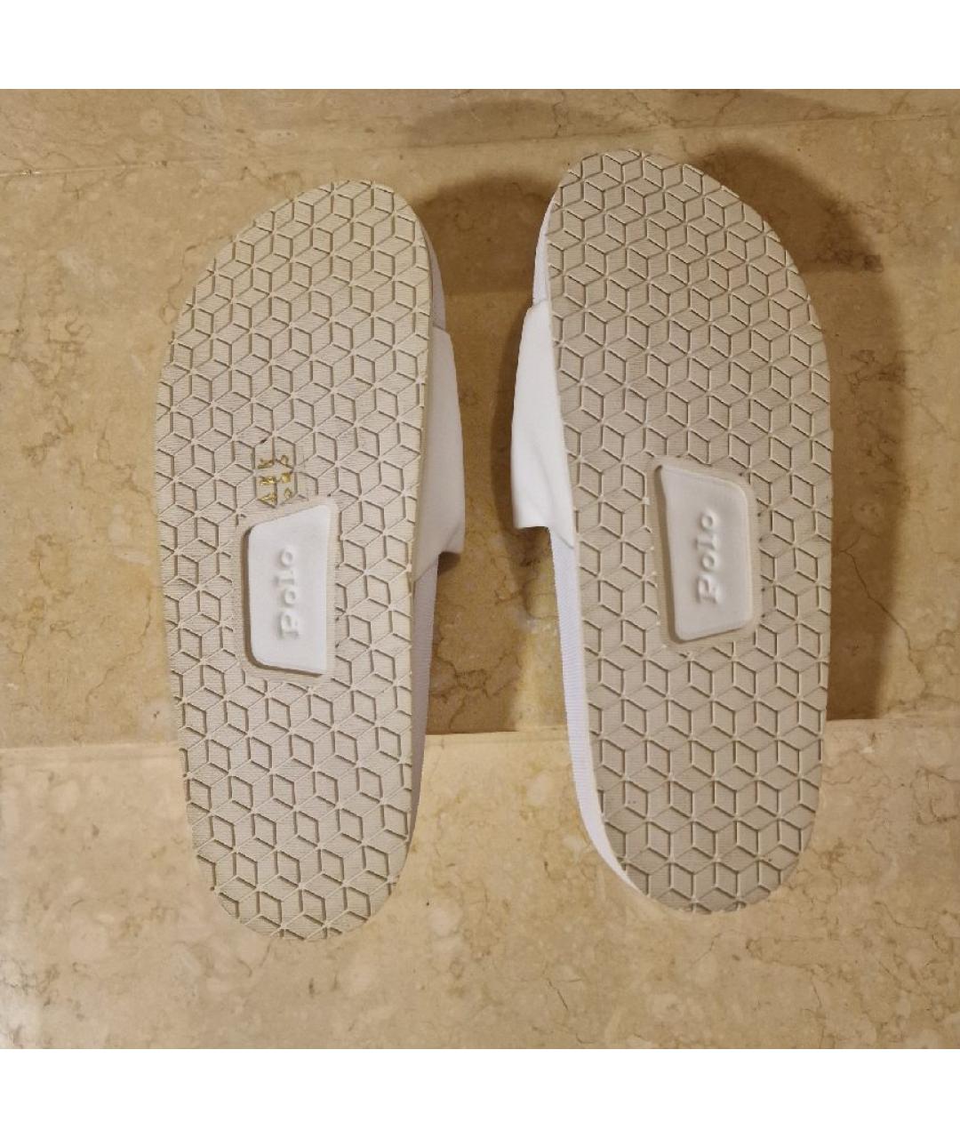 POLO RALPH LAUREN Белые резиновые шлепанцы, фото 6