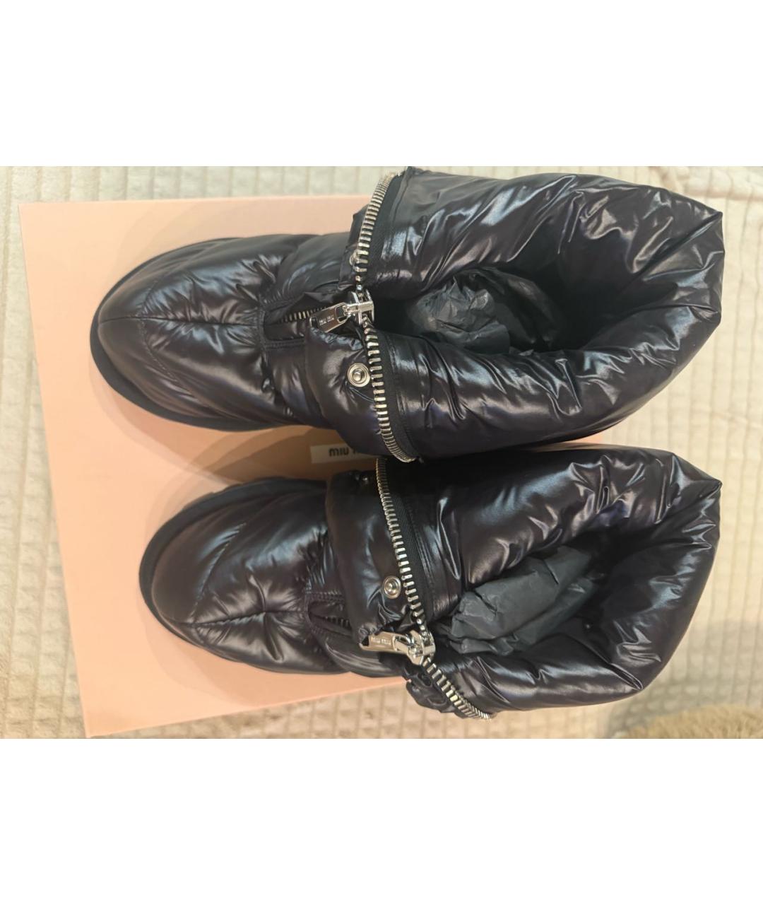 MIU MIU Черные синтетические ботинки, фото 2