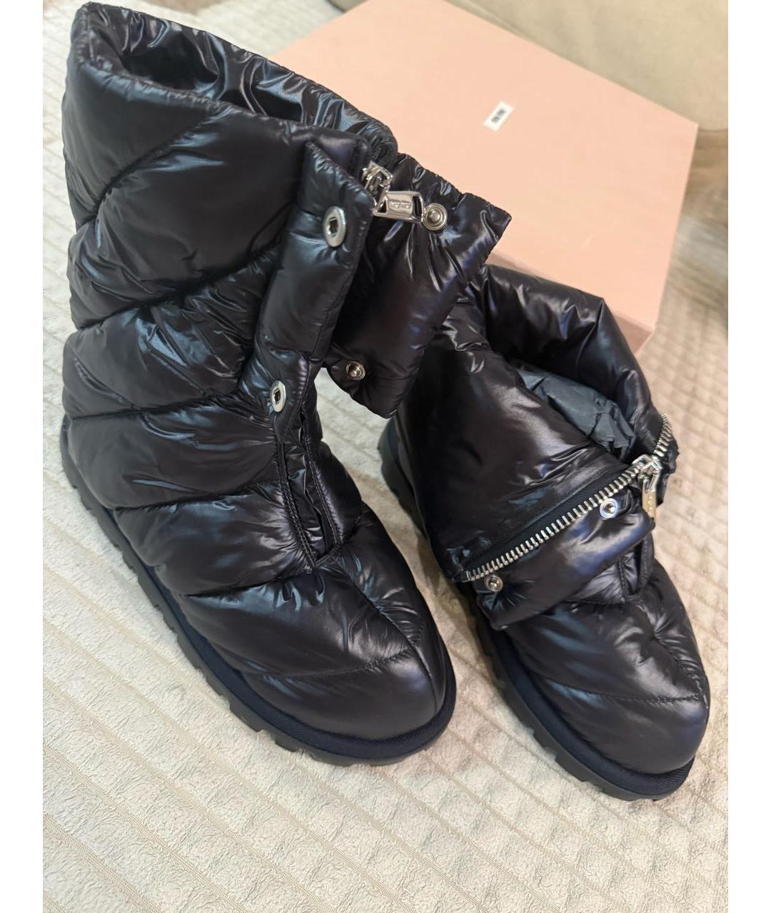 MIU MIU Черные синтетические ботинки, фото 4