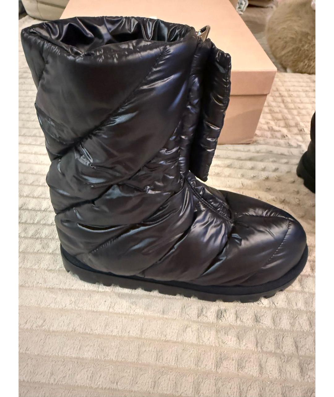 MIU MIU Черные синтетические ботинки, фото 5