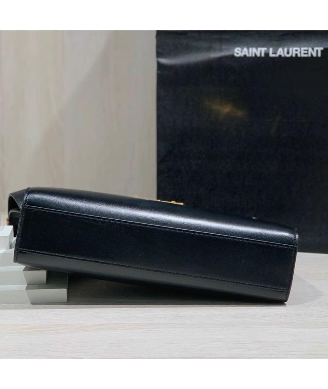 SAINT LAURENT Черная кожаная сумка через плечо, фото 3