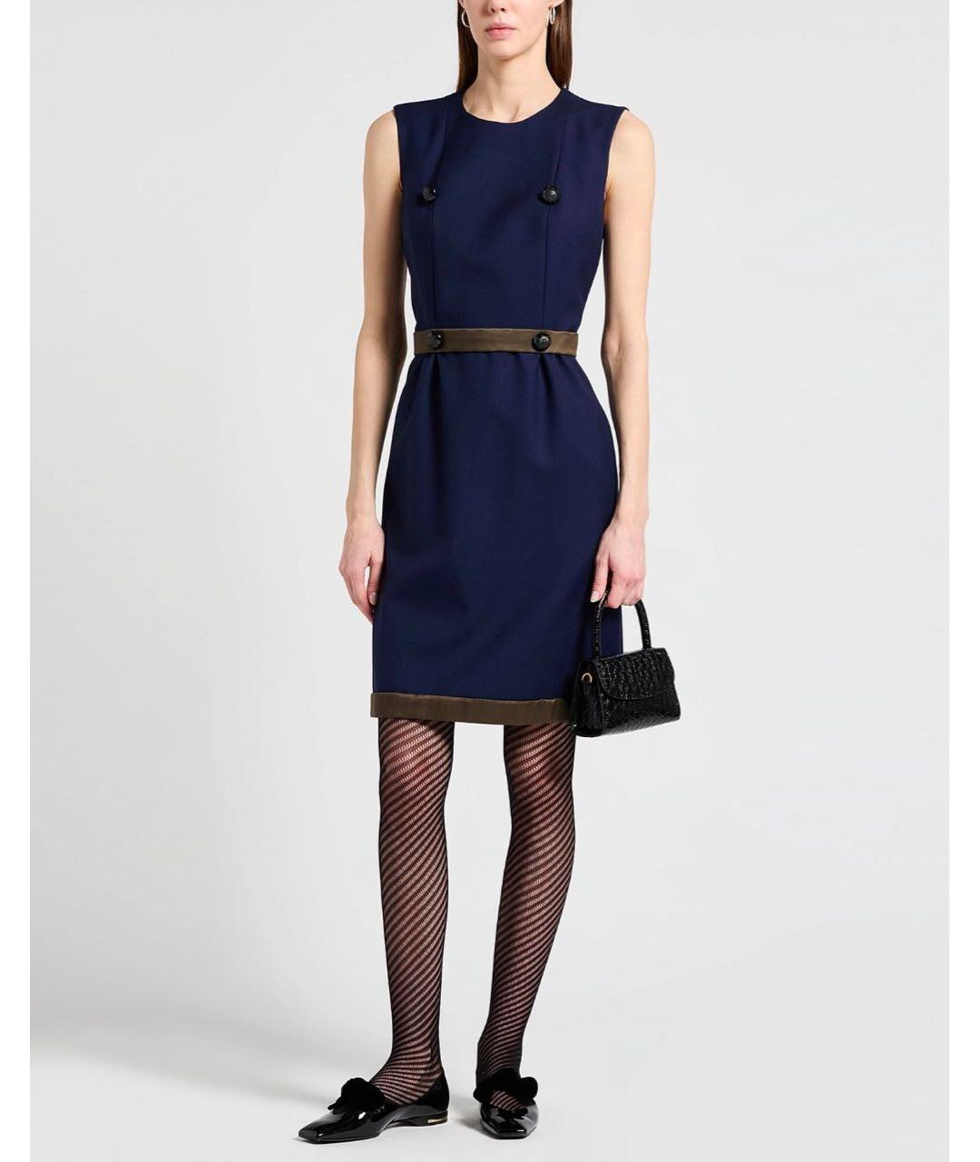 CHLOE Темно-синее шерстяное вечернее платье, фото 5