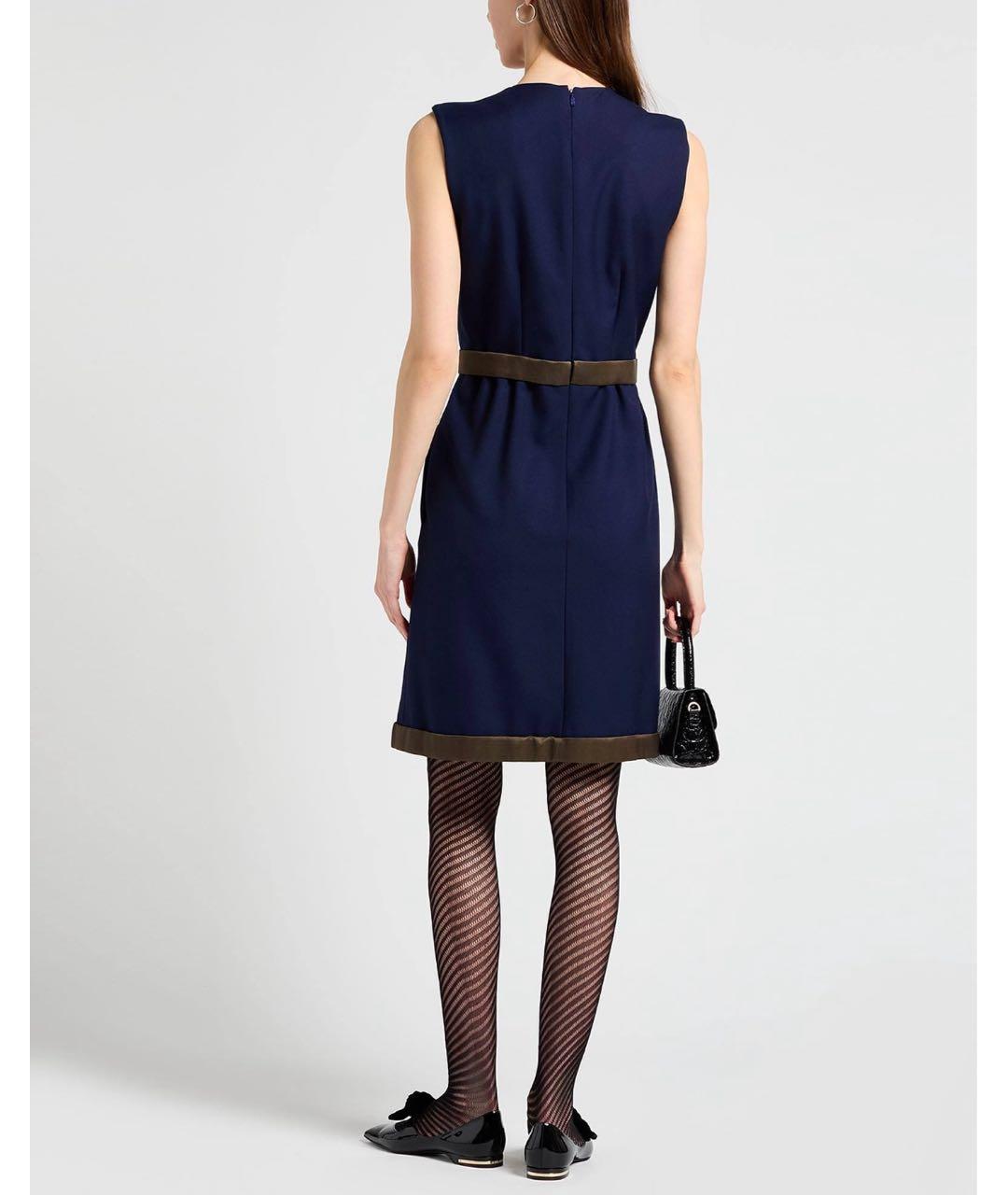 CHLOE Темно-синее шерстяное вечернее платье, фото 6