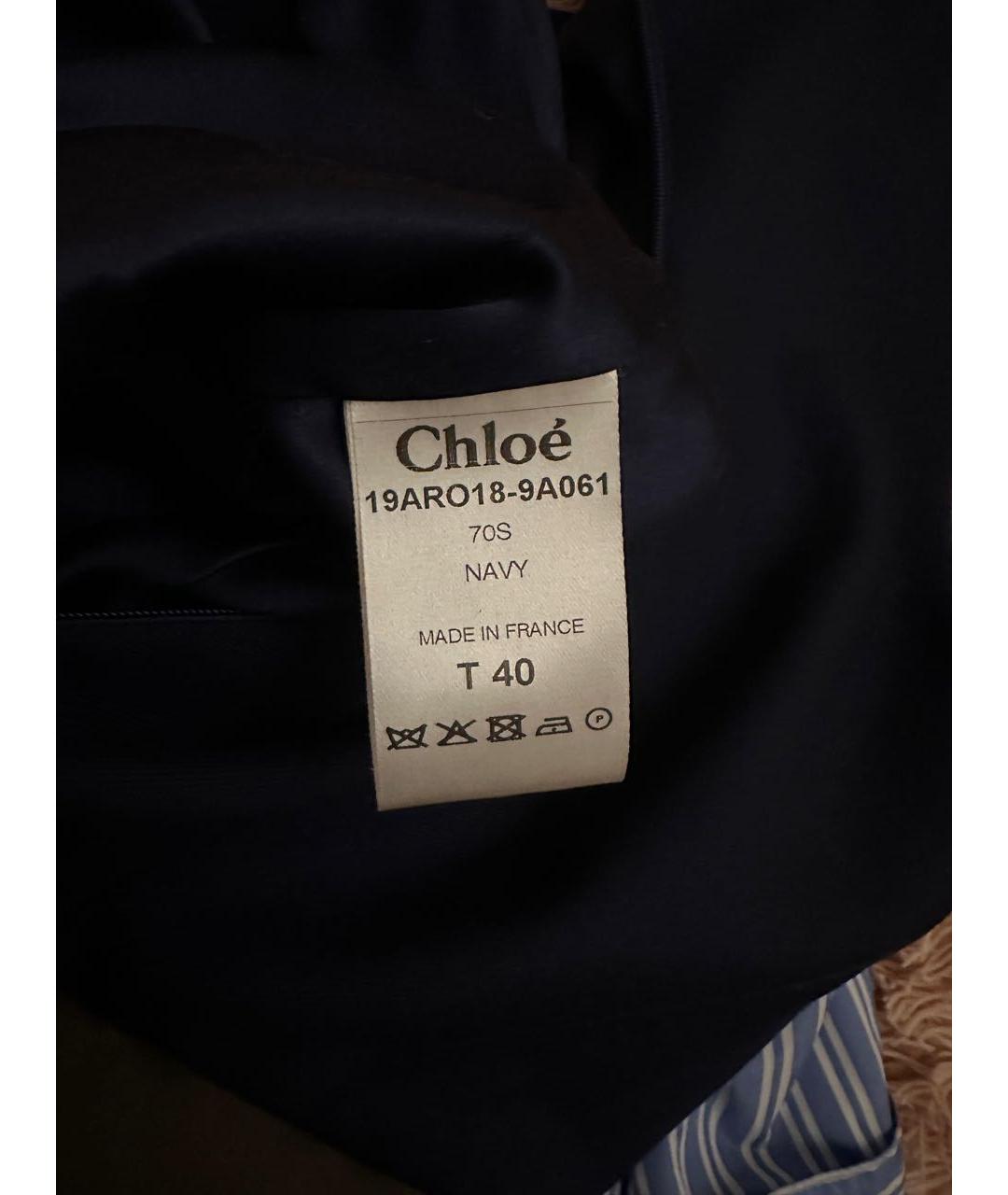 CHLOE Темно-синее шерстяное вечернее платье, фото 7