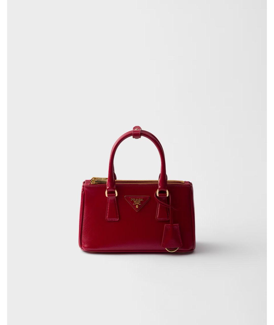 PRADA Красная кожаная сумка с короткими ручками, фото 5
