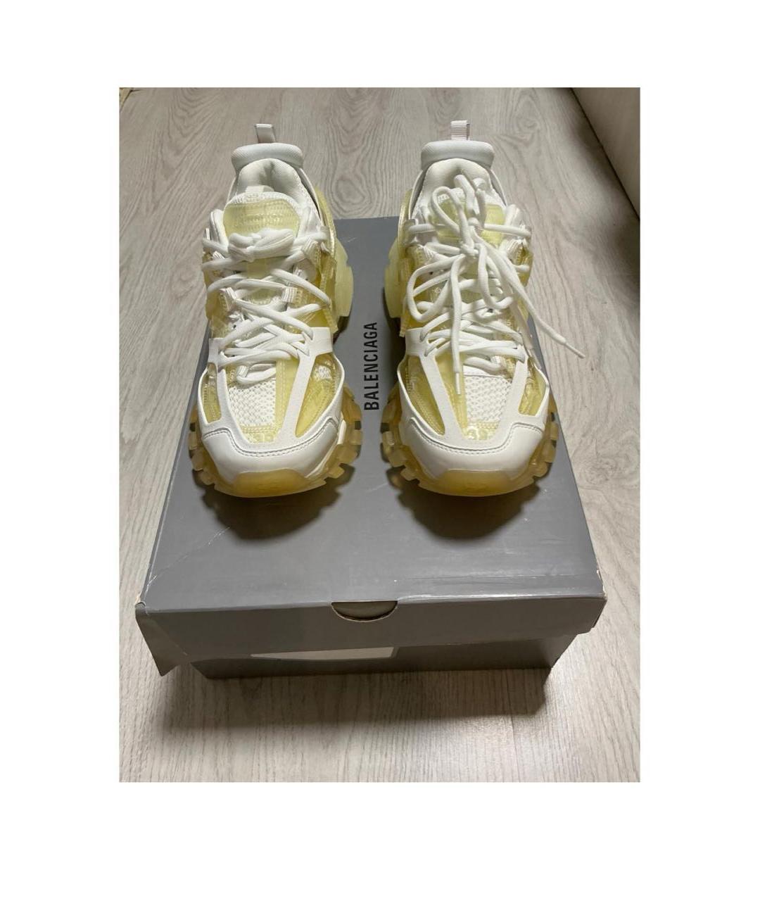 BALENCIAGA Белые кожаные кроссовки, фото 2