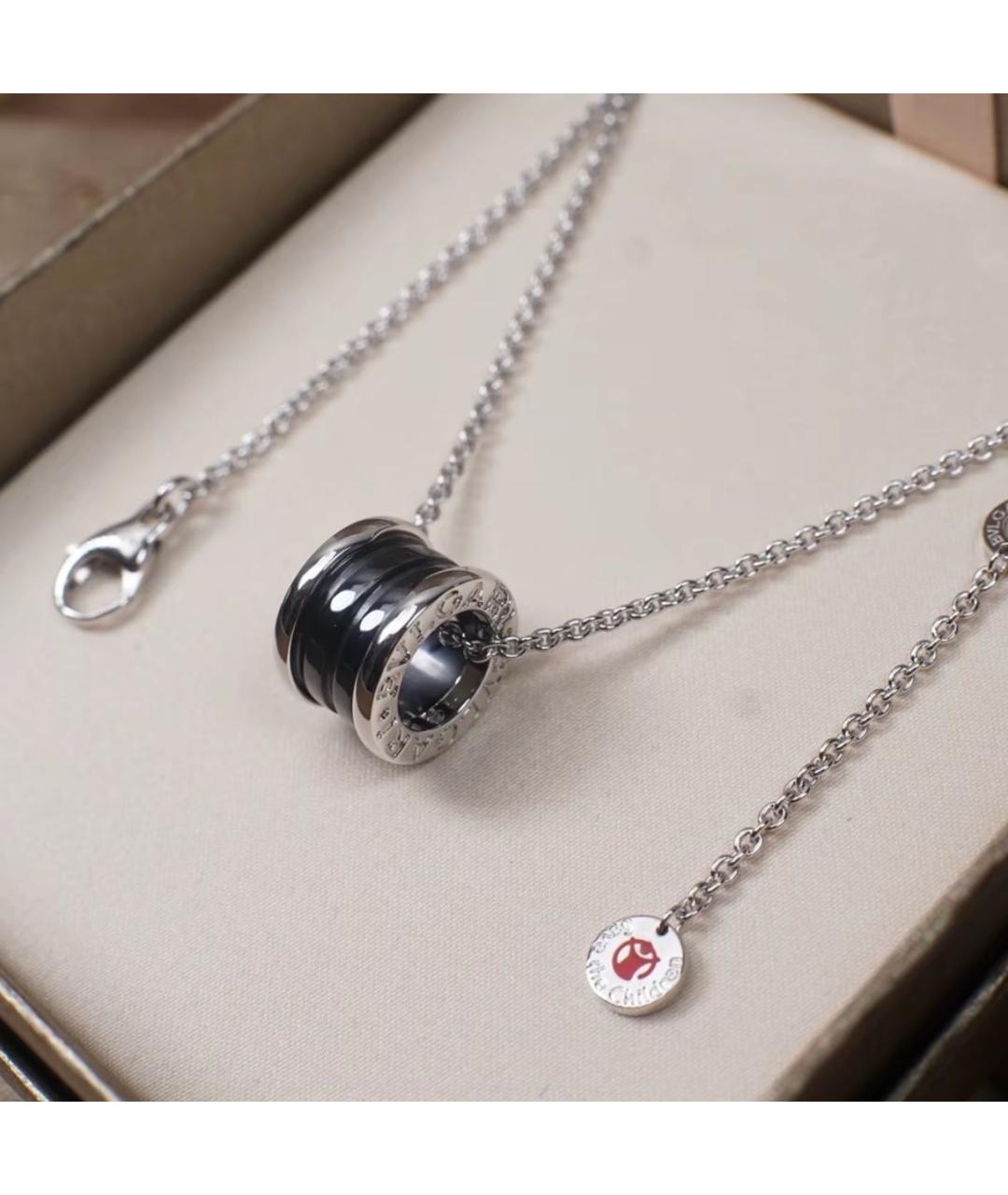 BVLGARI Черная серебряная подвеска, фото 7