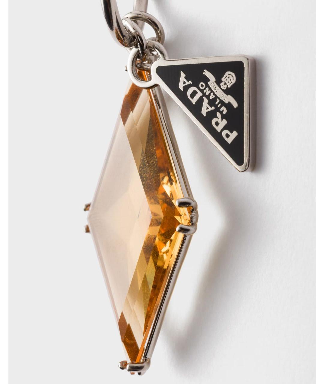 PRADA Желтые металлические серьги, фото 3