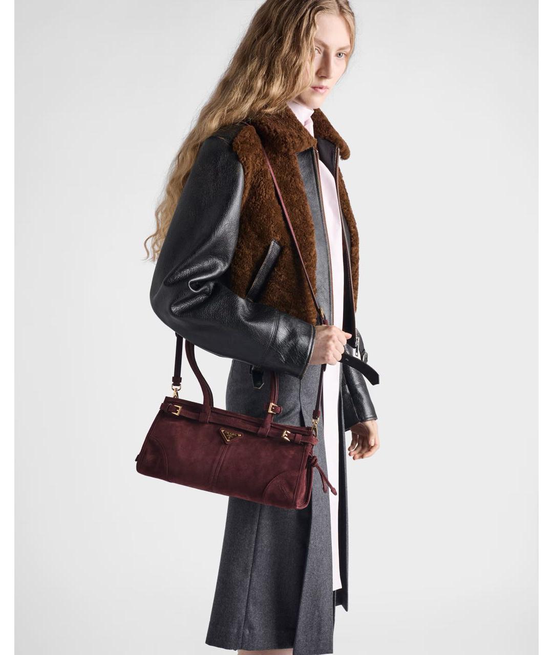 PRADA Бордовая сумка через плечо, фото 2