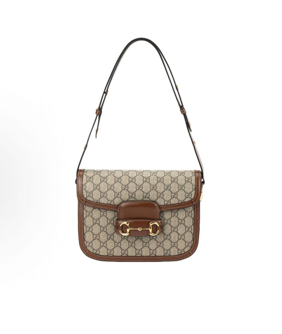 GUCCI Бежевая кожаная сумка через плечо, фото 1