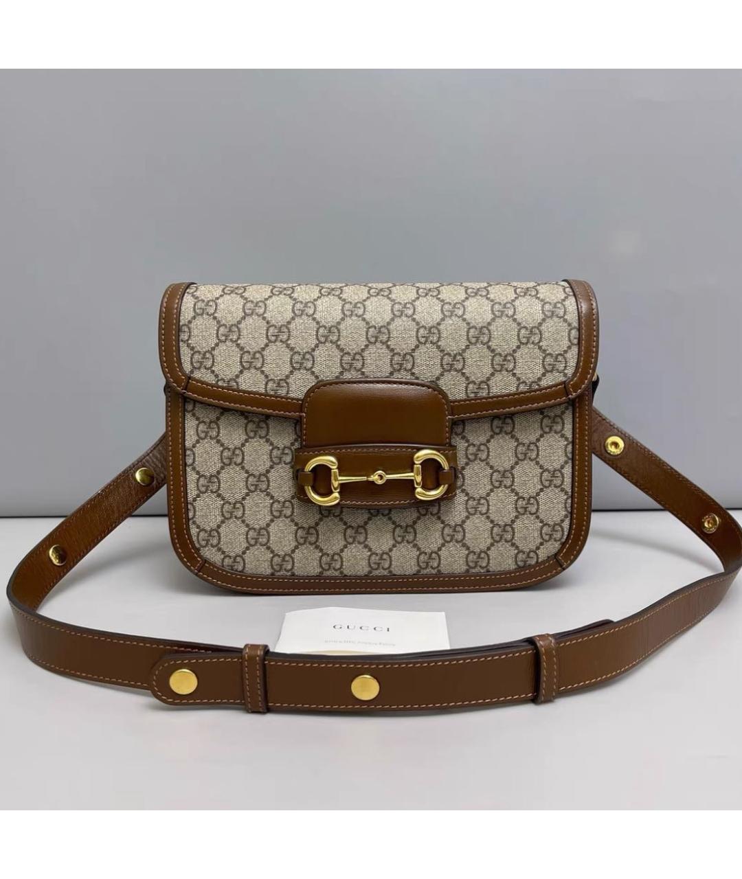 GUCCI Бежевая кожаная сумка через плечо, фото 2