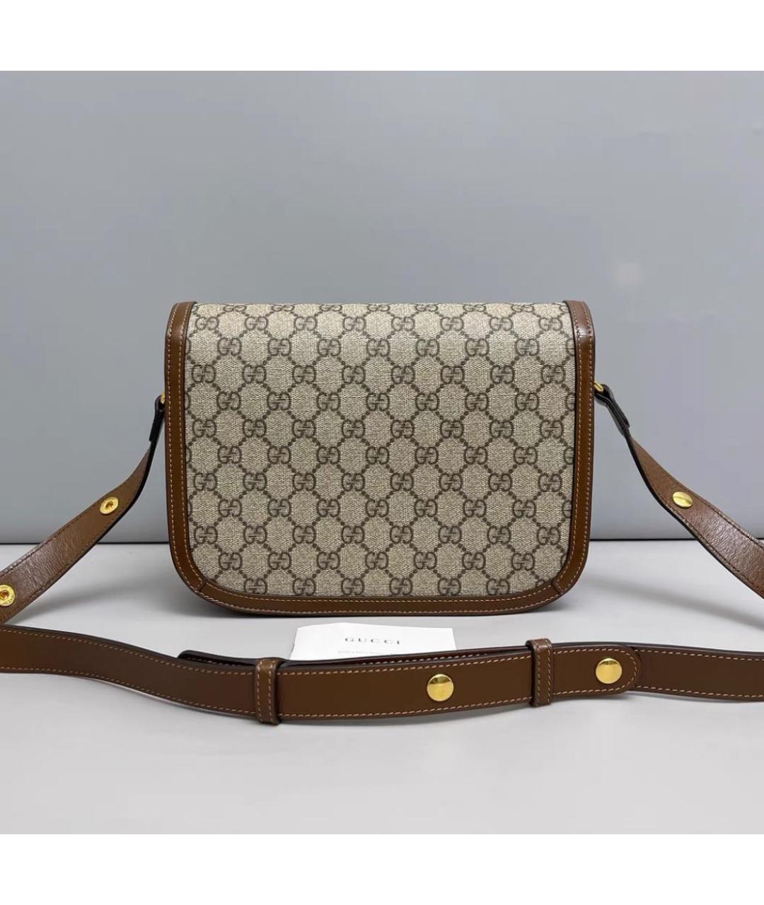 GUCCI Бежевая кожаная сумка через плечо, фото 3