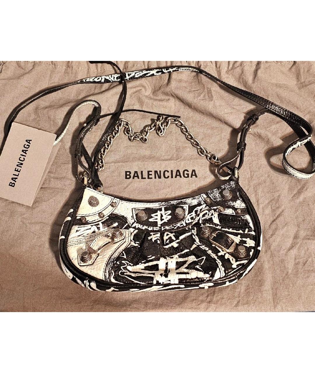 BALENCIAGA Черная кожаная сумка через плечо, фото 3