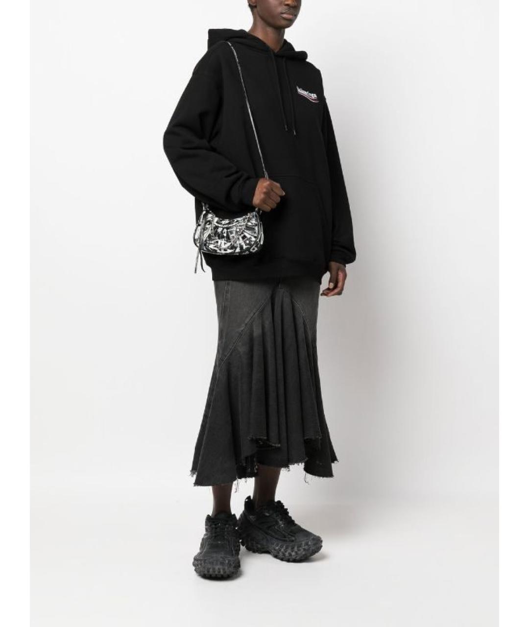 BALENCIAGA Черная кожаная сумка через плечо, фото 7